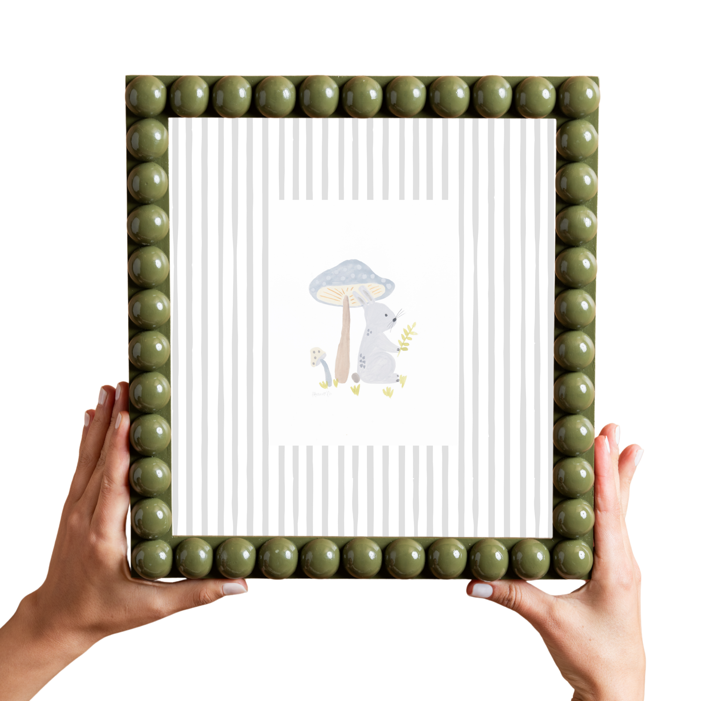 BUBBLE FRAME CON ACUARELA olivo